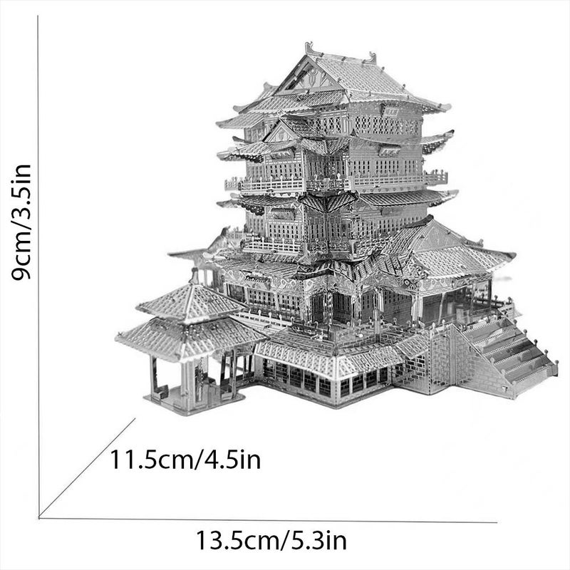 Metal Puzzle, 3D Metal Puzzles, Chinese Famous Architecture Building Kit, DIY Craft Model Building Kit for Adults Kids (Tengwang Pavilion) - Image 5